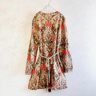 ザラ(ZARA)の春カラー✨ZARA ザラ　花柄　ボタニカル　チュニック　ワンピース　ベルト　XL(その他)