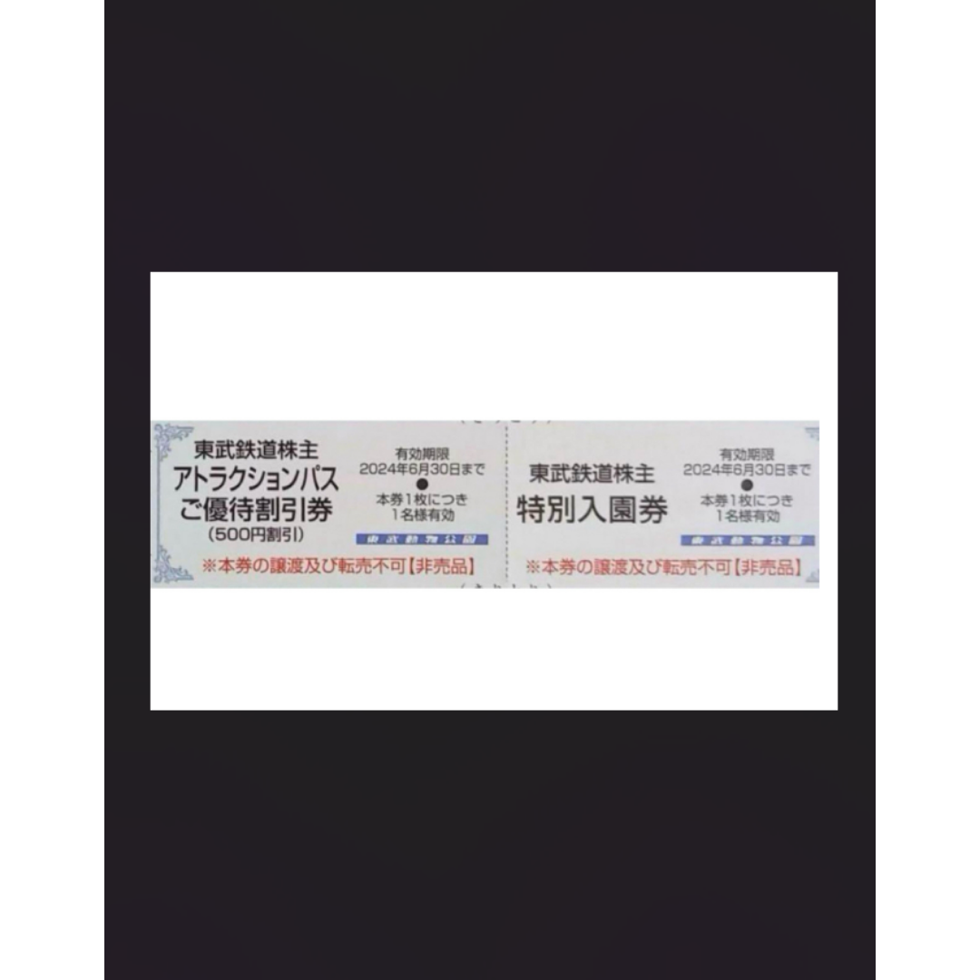 送料込 東武動物公園 入園券１枚 アトラクションパス 割引券 １枚 チケットの施設利用券(動物園)の商品写真