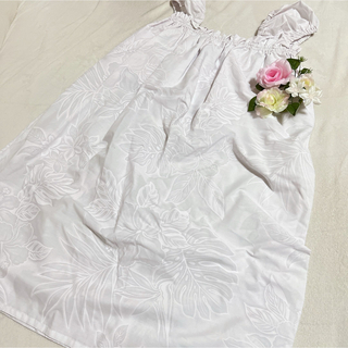 フラダンス　フラドレス　ワンピース　衣装　白　ホワイト(ダンス/バレエ)