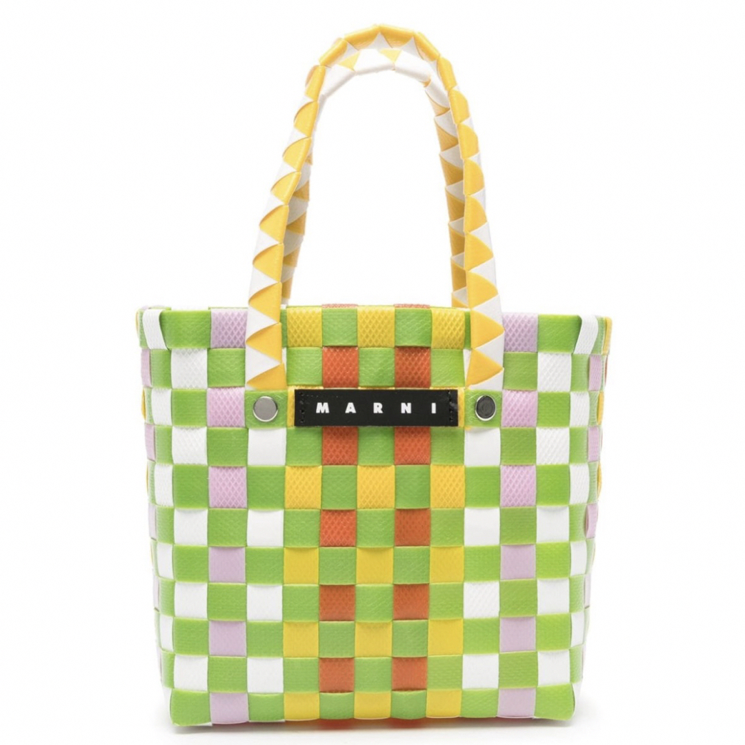 Marni(マルニ)の新品　マルニ　キッズ　ボルサ　マイクロミニバスケット　かごバッグ　グリーン　人気 レディースのバッグ(かごバッグ/ストローバッグ)の商品写真