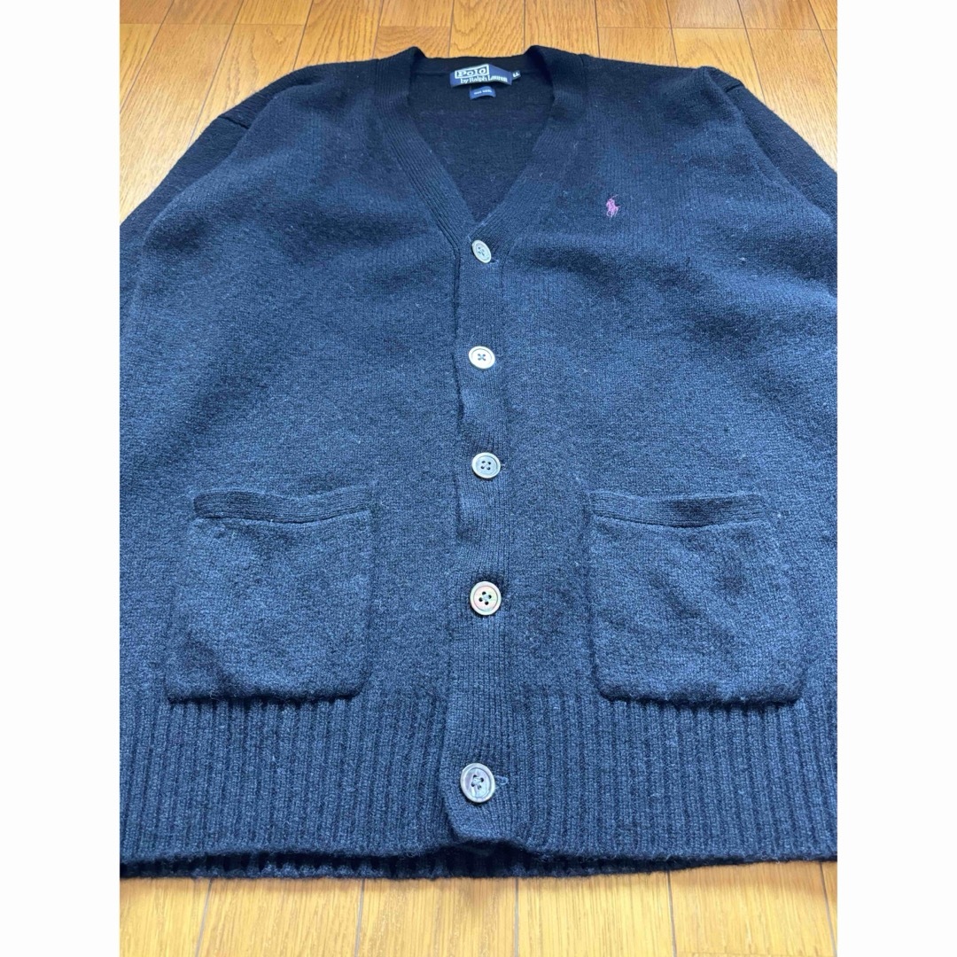 POLO RALPH LAUREN(ポロラルフローレン)のRalph Lauren カーディガン　ブラック　90s ポニー　POLO XL メンズのトップス(カーディガン)の商品写真