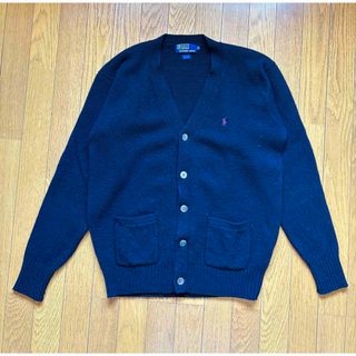 POLO RALPH LAUREN - Ralph Lauren カーディガン　ブラック　90s ポニー　POLO XL