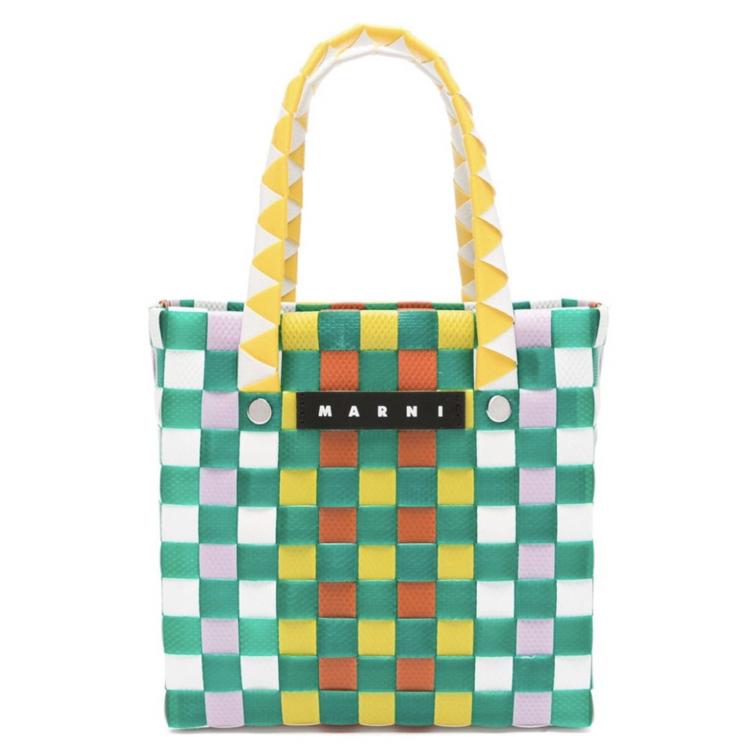 Marni(マルニ)の新品　MARNI ボルサ　マイクロミニバスケット　かごバッグ　オレンジ　グリーン レディースのバッグ(かごバッグ/ストローバッグ)の商品写真