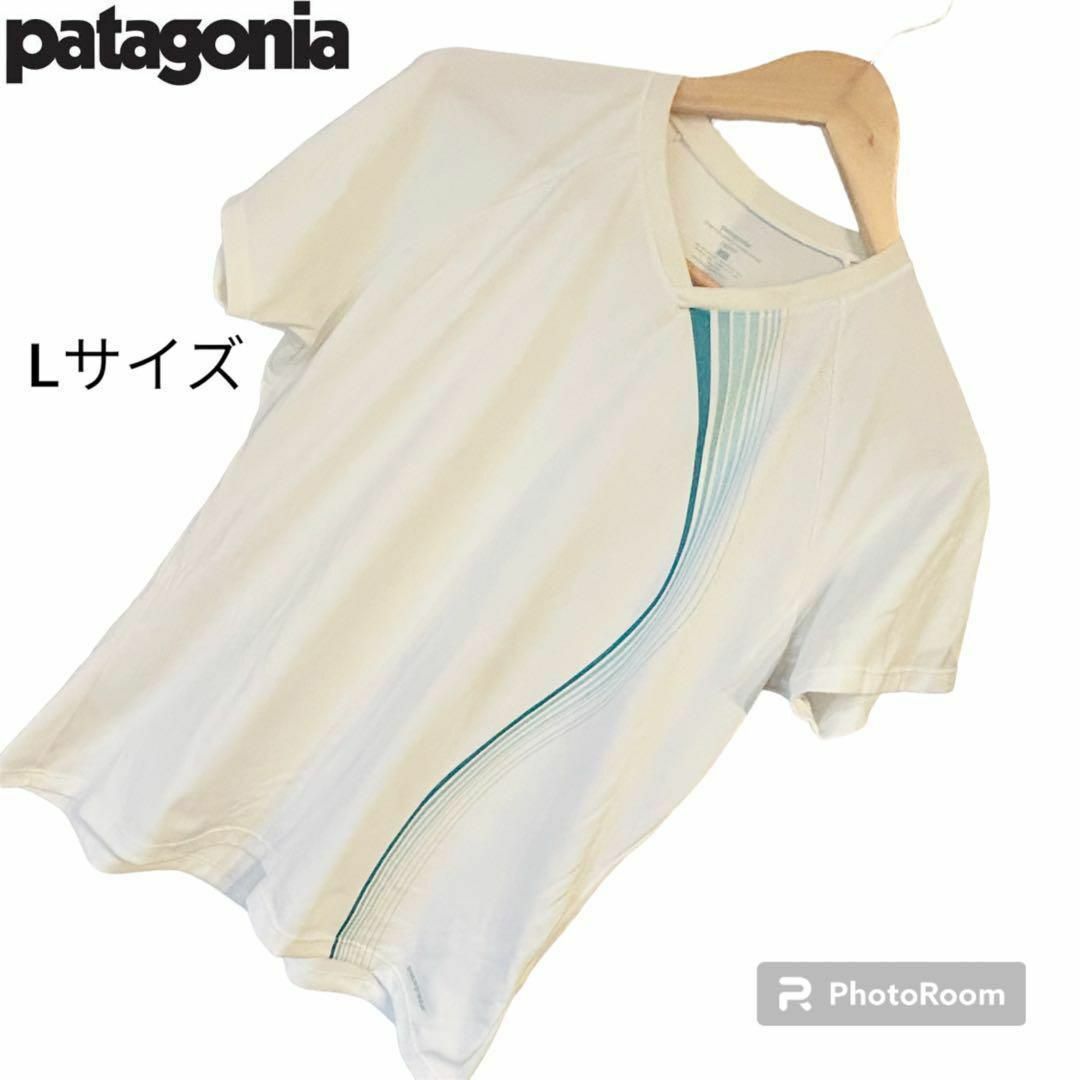 patagonia(パタゴニア)のレディース　パタゴニア　patagonia Tシャツ　Lサイズ　白 レディースのトップス(Tシャツ(半袖/袖なし))の商品写真