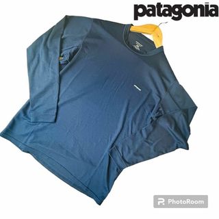 パタゴニア(patagonia)のメンズ　patagonia パタゴニア　ロンT  メッシュ　Sサイズ　ネイビー(Tシャツ/カットソー(七分/長袖))