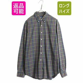 ラルフローレン(Ralph Lauren)の90s ラルフローレン チェック 長袖 ボタンダウン シャツ メンズ XL 90年代 オールド ポロ 長袖シャツ コットン BD BDシャツ 大きいサイズ(シャツ)