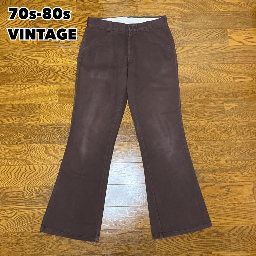 VINTAGE(ヴィンテージ)の70s-80s VINTAGE フレアパンツ ブーツカット ブラウン メンズのパンツ(チノパン)の商品写真