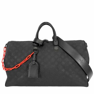 ルイヴィトン(LOUIS VUITTON)の【在庫一掃】LOUIS VUITTON ルイヴィトン ボストンバッグ モノグラム キーポルバンドリエール50 2way 肩掛け 斜め掛け Keepall Bandouliere50 ヴァージル 鞄 M53263  トリヨンレザー   ブラック金具 メンズ 美品【中古品】(ボストンバッグ)