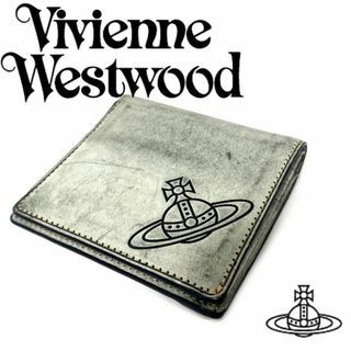 ヴィヴィアンウエストウッド(Vivienne Westwood)の✨ヴィヴィアンウエストウッド✨2折財布✨グレー✨コンパクト✨被せ✨レザー✨未使用(折り財布)