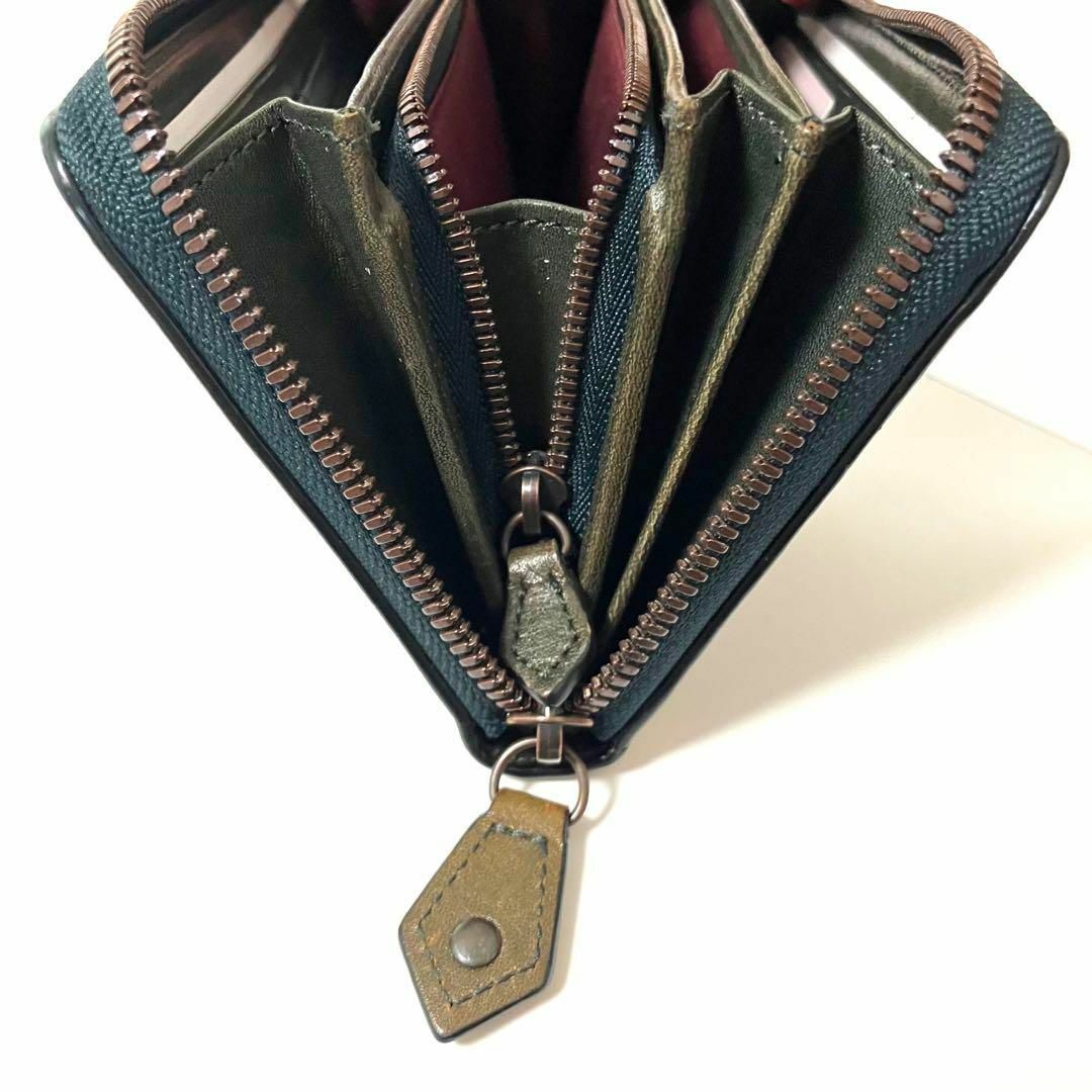 Vivienne Westwood(ヴィヴィアンウエストウッド)のヴィヴィアン コッパー ラウンドファスナー長財布 グリーン 展示品 現行品 新品 メンズのファッション小物(長財布)の商品写真