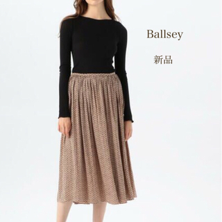 Ballsey - 【新品】Ballsey スクエアフラワープリント ギャザーミディスカート