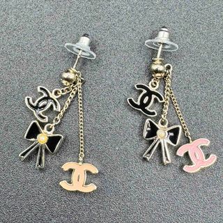 シャネル(CHANEL)の激レア✨　CHANEL ピアス　ココ　CC リボン　チェーン(ピアス)