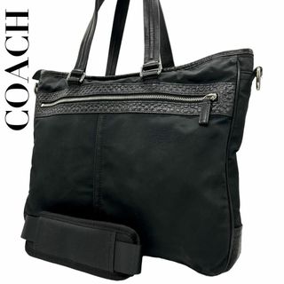 コーチ(COACH)のCOACH コーチ　s66　ナイロン　F70595　ビジネスバッグ　2way 黒(ビジネスバッグ)