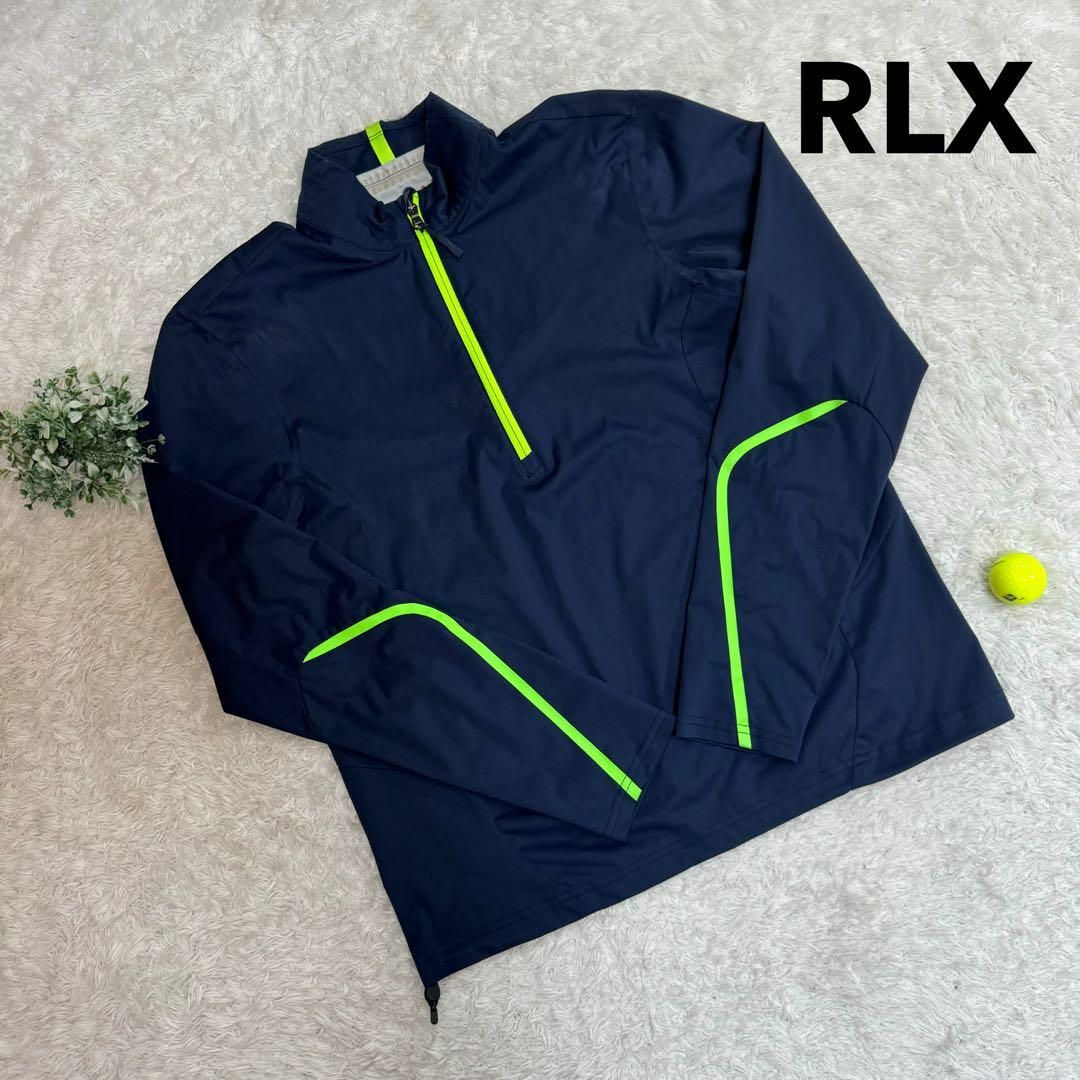 RLX（RalphLauren）(アールエルエックス)のRLX ラルフローレン ハーフジップ モックネック 長袖 S スポーツ/アウトドアのゴルフ(ウエア)の商品写真