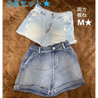 夏物★ショートパンツ★M★2点set★まとめ売り★デニムパンツ★ダメージパンツ(ショートパンツ)