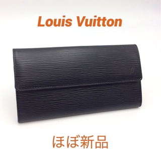 ルイヴィトン(LOUIS VUITTON)のほぼ新品 ルイヴィトン エピ ブラック ポルトモネクレディ 長財布 メンズ(長財布)