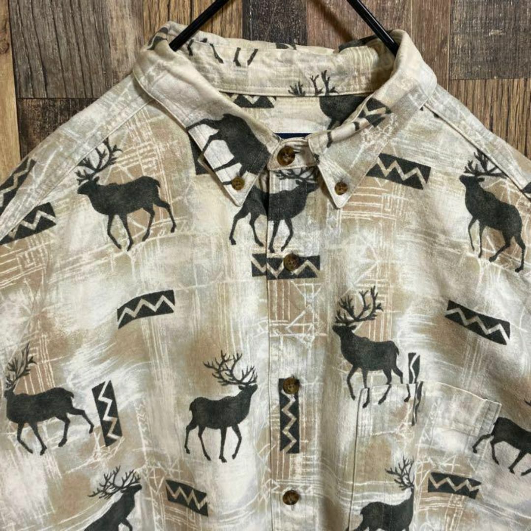 WOOLRICH(ウールリッチ)のウールリッチ アニマル トナカイ USA古着 ボタンダウンシャツ 長袖 シャツ メンズのトップス(シャツ)の商品写真