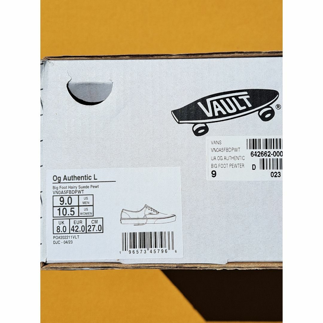 VANS VAULT - バンズ VANS OG AUTHENTIC LX 27,0cm 灰黒の通販 VANS VAULT - バンズ VANS OG AUTHENTIC LX 27,0cm 灰黒の通販
