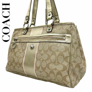 コーチ(COACH)のCOACH コーチ　s65　肩掛　トートバッグ　F17172　シグネチャー　白(ハンドバッグ)