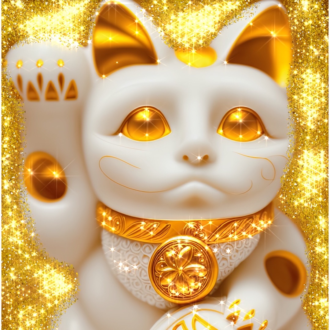 開運金招き猫 額付 開運と幸福絵画•風水癒しとヒーリング 開運金招き猫 額付 開運と幸福絵画•風水癒しとヒーリング