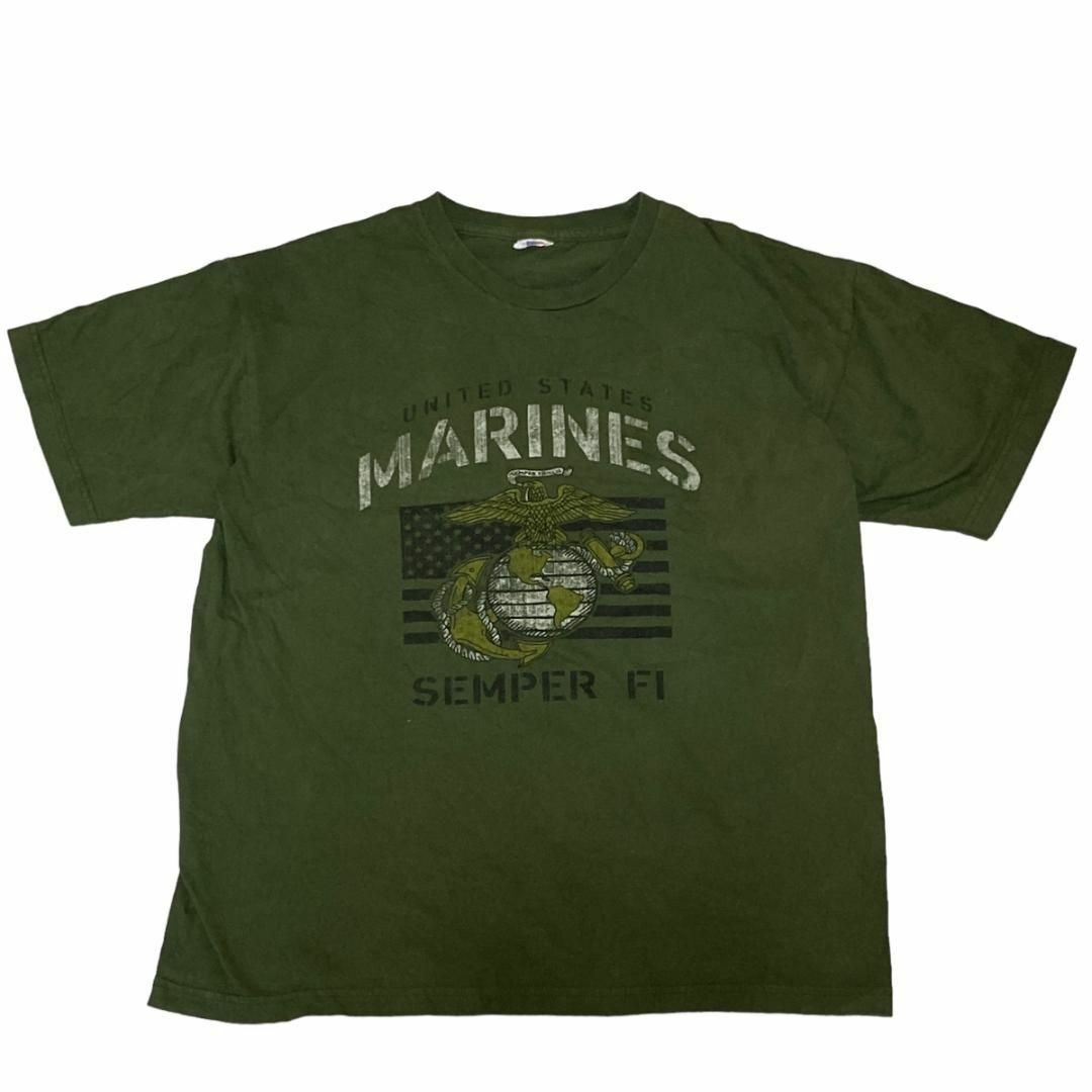 MILITARY(ミリタリー)のミリタリー U.S.MARINES 半袖Tシャツ 星条旗 海兵隊 紋章 z29 メンズのトップス(Tシャツ/カットソー(半袖/袖なし))の商品写真