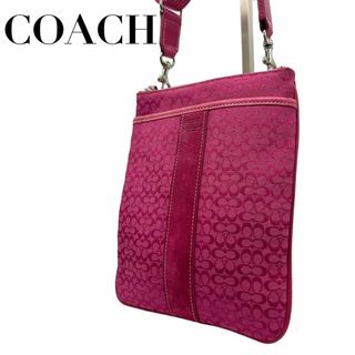 コーチ(COACH)のCOACH コーチ　s65　ショルダーバッグ　シグネチャー　キャンバス　ピンク(ショルダーバッグ)