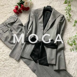 モガ(MOGA)のMOGA　グレンチェックパンツスーツ　ウイングカラー　センタープレスパンツ　2(スーツ)