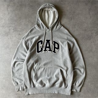 GAP - 90s OLD GAP ロゴ スウェットパーカー 紺タグ グレー