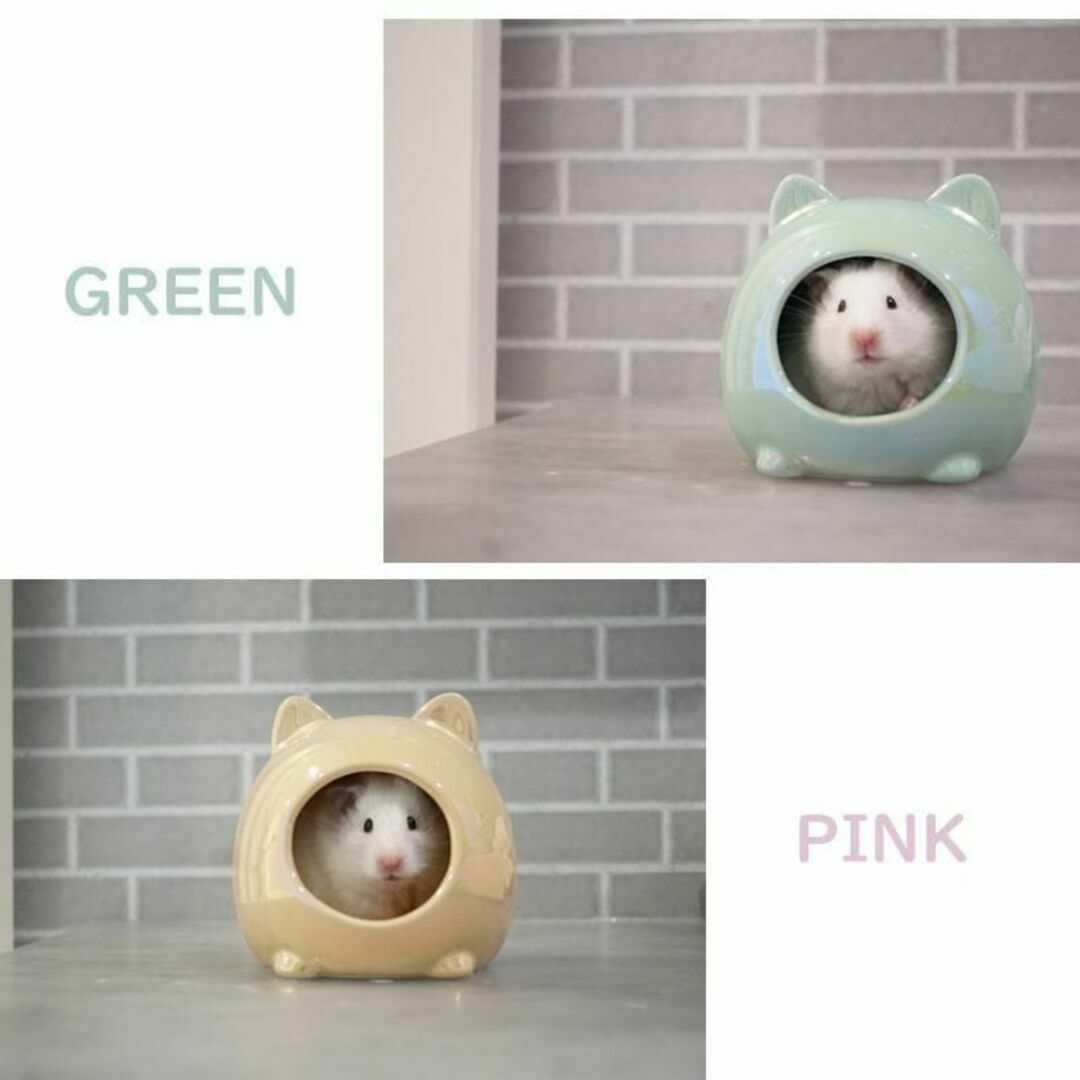 S【小/pink】 ハムスター陶器猫耳　S5875 その他のペット用品(小動物)の商品写真