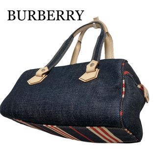 バーバリー(BURBERRY)の希少　バーバリー　レディース　ミニ　ボストンバッグ　デニム　未使用に近い　本革(ボストンバッグ)