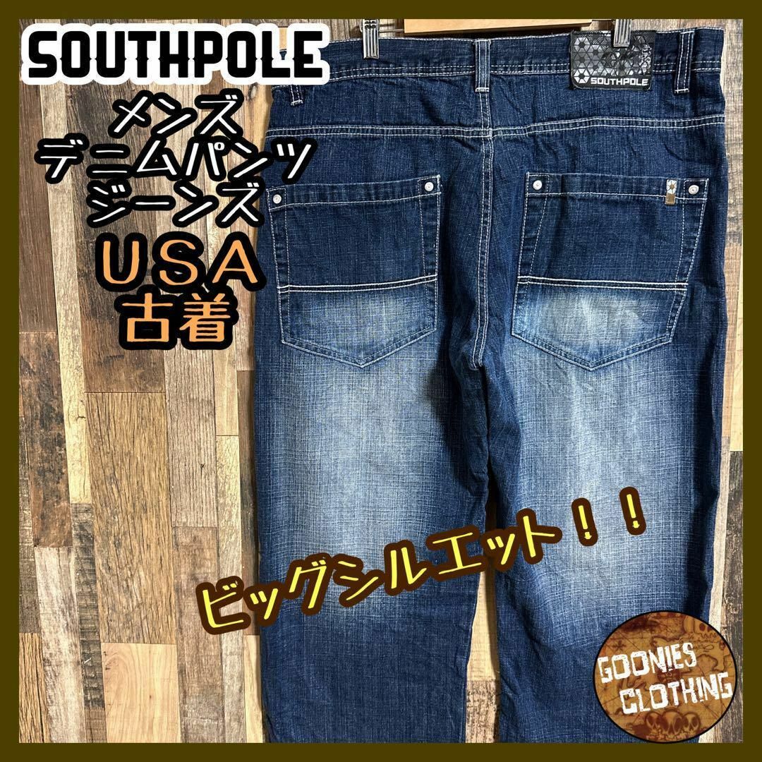 SOUTH POLE(サウスポール)のサウスポール デニム ジーンズ パンツ ロゴ Gパン メンズ 38 USA古着 メンズのパンツ(デニム/ジーンズ)の商品写真