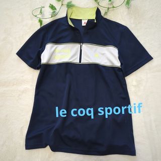 ルコックスポルティフ(le coq sportif)の美品　ルコックスポルティフ　レディース　スポーツウェア　ハーフジップ　半袖　LL(ポロシャツ)