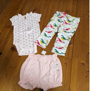 ベビーギャップ(babyGAP)の新品　babygap 3点セット80(ロンパース)