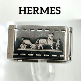 エルメス(Hermes)の【HERMES】エルメス ボルデュック スクエア 馬車柄 スカーフリング(その他)