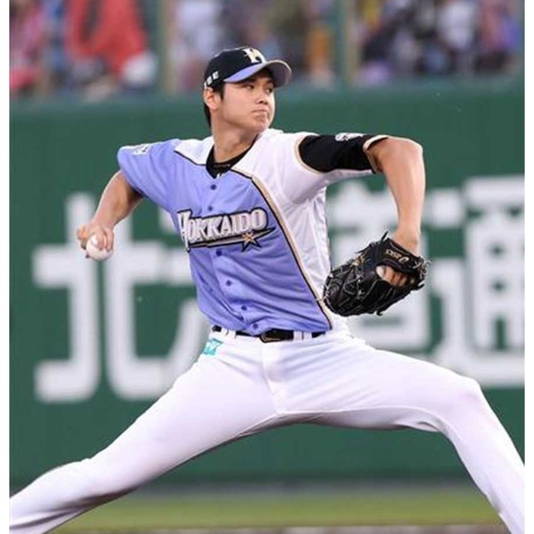 MIZUNO(ミズノ)の【限定】北海道　日本ハム　ファイターズ　大谷　ラベンダー　ユニフォーム　フリー スポーツ/アウトドアの野球(応援グッズ)の商品写真