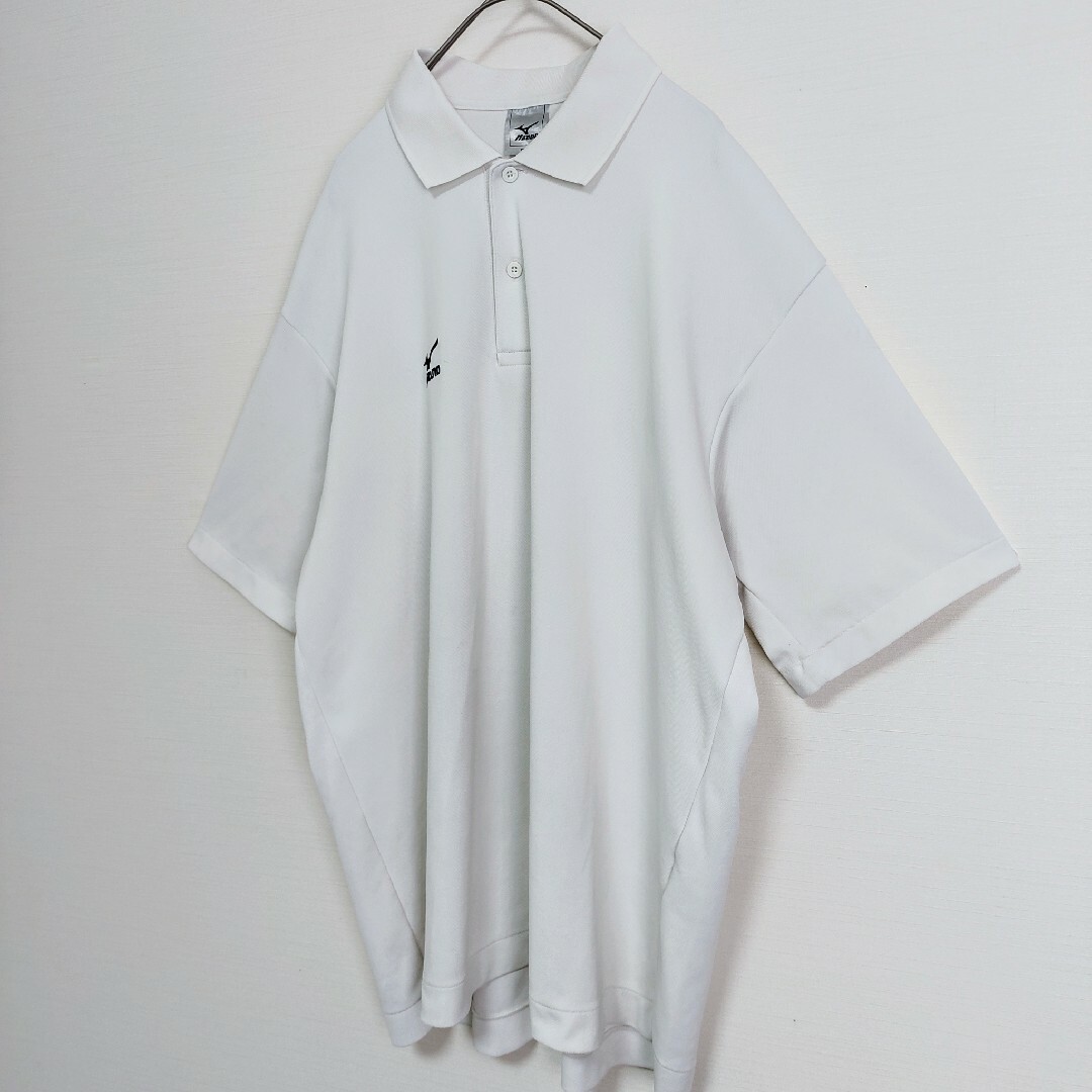 MIZUNO(ミズノ)の【定番デザイン】Mizuno ミズノ☆ワンポイント刺繍ロゴ付ポロシャツ　XL　白 メンズのトップス(ポロシャツ)の商品写真