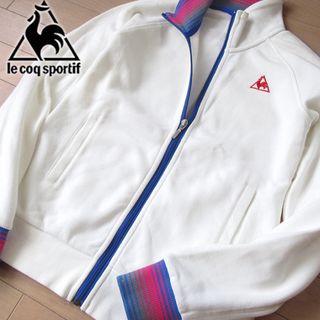 ルコックスポルティフ(le coq sportif)の美品 ルコックスポルティフ レディース ジップジャケット ホワイト(トレーナー/スウェット)