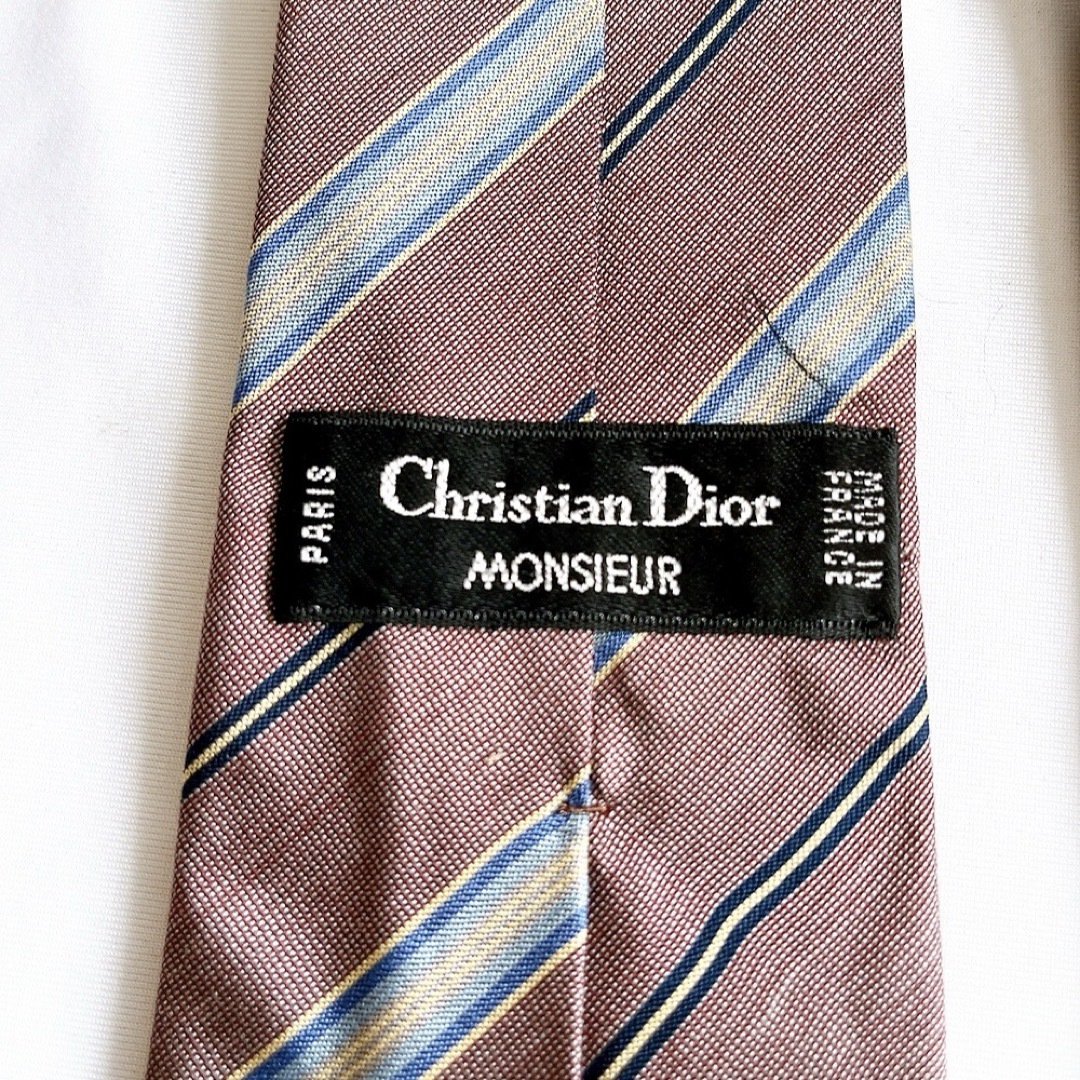 Christian Dior(クリスチャンディオール)の新品★Christian Dior★ブラウン★レジメンタル★シルク★ネクタイ★8 メンズのファッション小物(ネクタイ)の商品写真