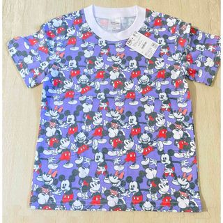 ディズニー(Disney)のディズニー　ミッキー　半袖　Tシャツ　パープル　紫　総柄　120 トップス(Tシャツ/カットソー)