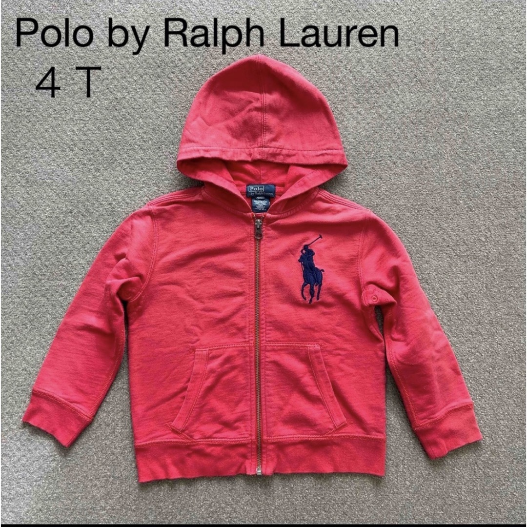 POLO（RALPH LAUREN）(ポロ)の４T   Polo by Ralph Lauren  ジップアップパーカー　赤 キッズ/ベビー/マタニティのキッズ服男の子用(90cm~)(ジャケット/上着)の商品写真