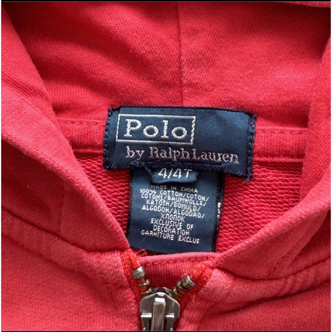 POLO（RALPH LAUREN）(ポロ)の４T   Polo by Ralph Lauren  ジップアップパーカー　赤 キッズ/ベビー/マタニティのキッズ服男の子用(90cm~)(ジャケット/上着)の商品写真