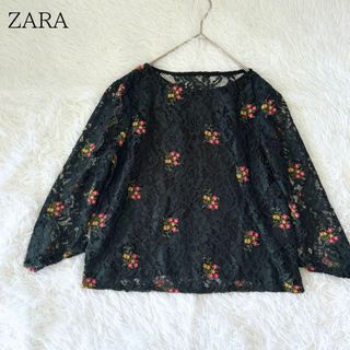 ザラ(ZARA)のZARA ザラ 総レース花柄刺繍ブラウス(シャツ/ブラウス(長袖/七分))