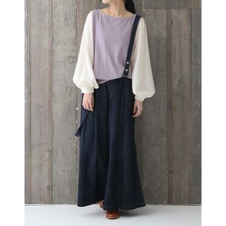 オシャレウォーカー(osharewalker)の【nO'rLABEL】異素材MIX×配色デザインカットソー(カットソー(長袖/七分))