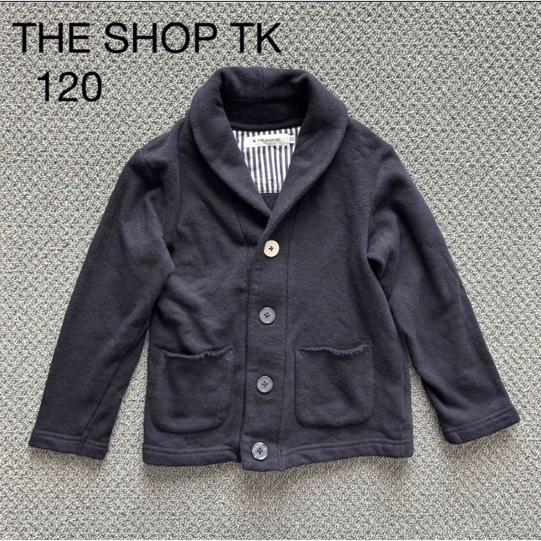 TK(ティーケー)の１２０　THE SHOP TK    ジャケット風カットソー   ネイビー キッズ/ベビー/マタニティのキッズ服男の子用(90cm~)(Tシャツ/カットソー)の商品写真