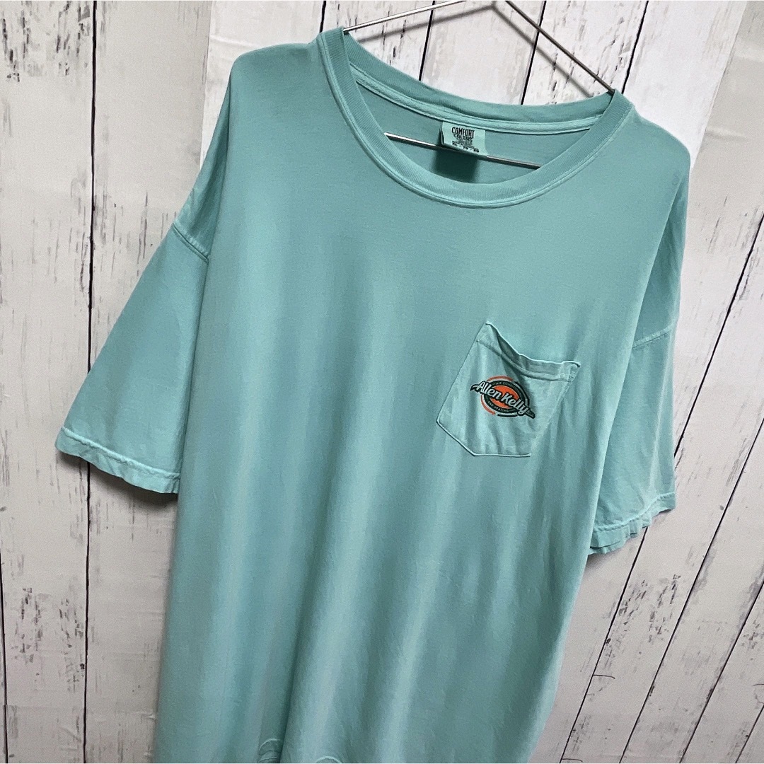 VINTAGE(ヴィンテージ)のComfort Colors　Tシャツ　ブルー　水色　胸ポケット　USA古着 メンズのトップス(Tシャツ/カットソー(半袖/袖なし))の商品写真