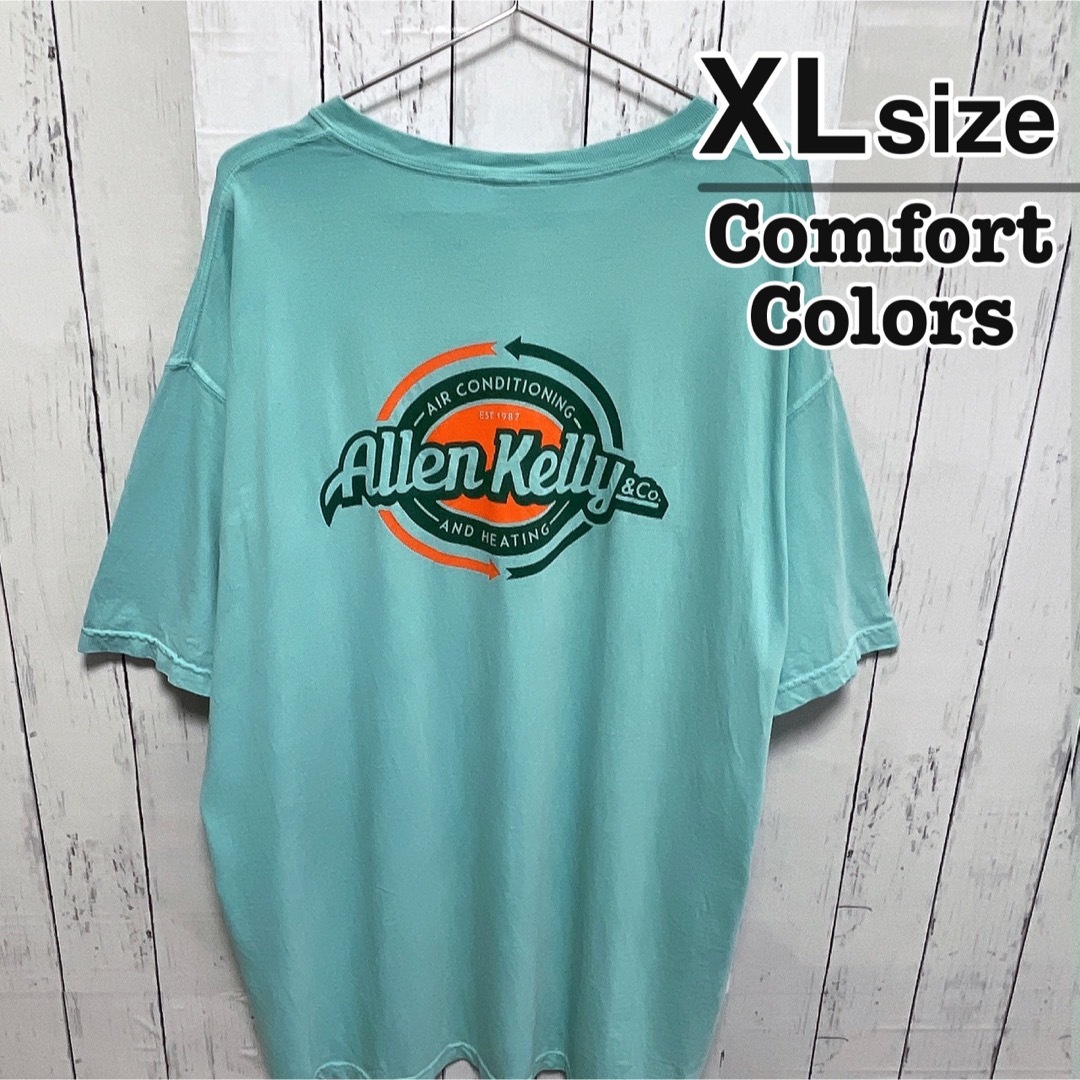 VINTAGE(ヴィンテージ)のComfort Colors　Tシャツ　ブルー　水色　胸ポケット　USA古着 メンズのトップス(Tシャツ/カットソー(半袖/袖なし))の商品写真