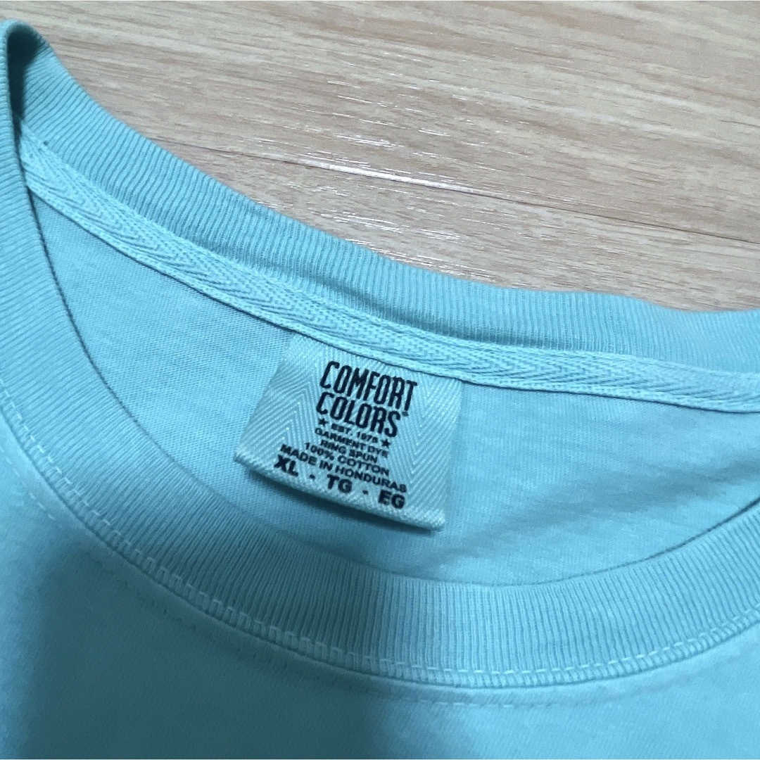 VINTAGE(ヴィンテージ)のComfort Colors　Tシャツ　ブルー　水色　胸ポケット　USA古着 メンズのトップス(Tシャツ/カットソー(半袖/袖なし))の商品写真