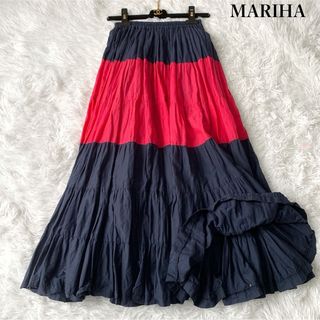 マリハ(MARIHA)の【美品】MARIHA マリハ 草原の虹のスカート アダムエロペ別注 バイカラー (ロングスカート)