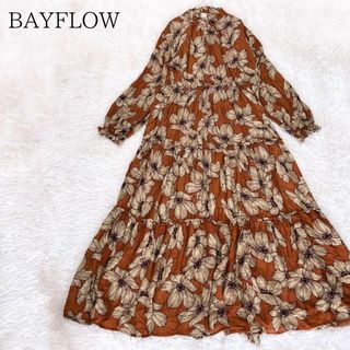 ベイフロー(BAYFLOW)のBAYFLOW ベイフロー 花柄ティアードとろみロングワンピース(ロングワンピース/マキシワンピース)