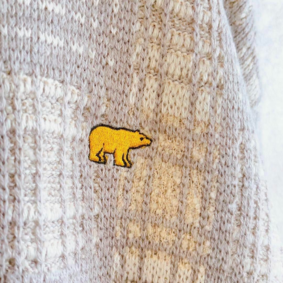 Golden Bear(ゴールデンベア)のゴールデンベア デザインニット セーター　グレー系　刺繍 ロゴ　 ゆるダボ　M スポーツ/アウトドアのゴルフ(ウエア)の商品写真